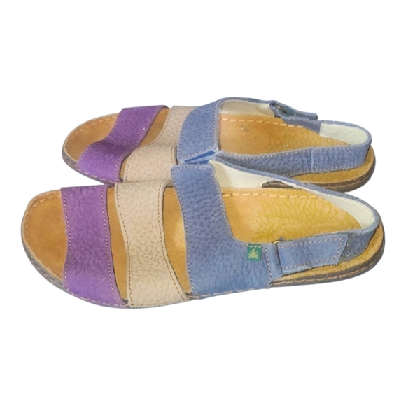 El Naturalista Multi Color Velcro Eco Friendly Leather Strappy Sandals Sz 42 - Picture 3 of 10